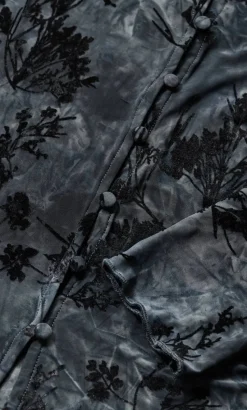 Devore Flock Print Top - smoke