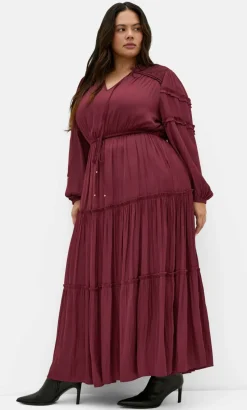 Drama Queen Long Sleeve Maxi Dress - wildberry
