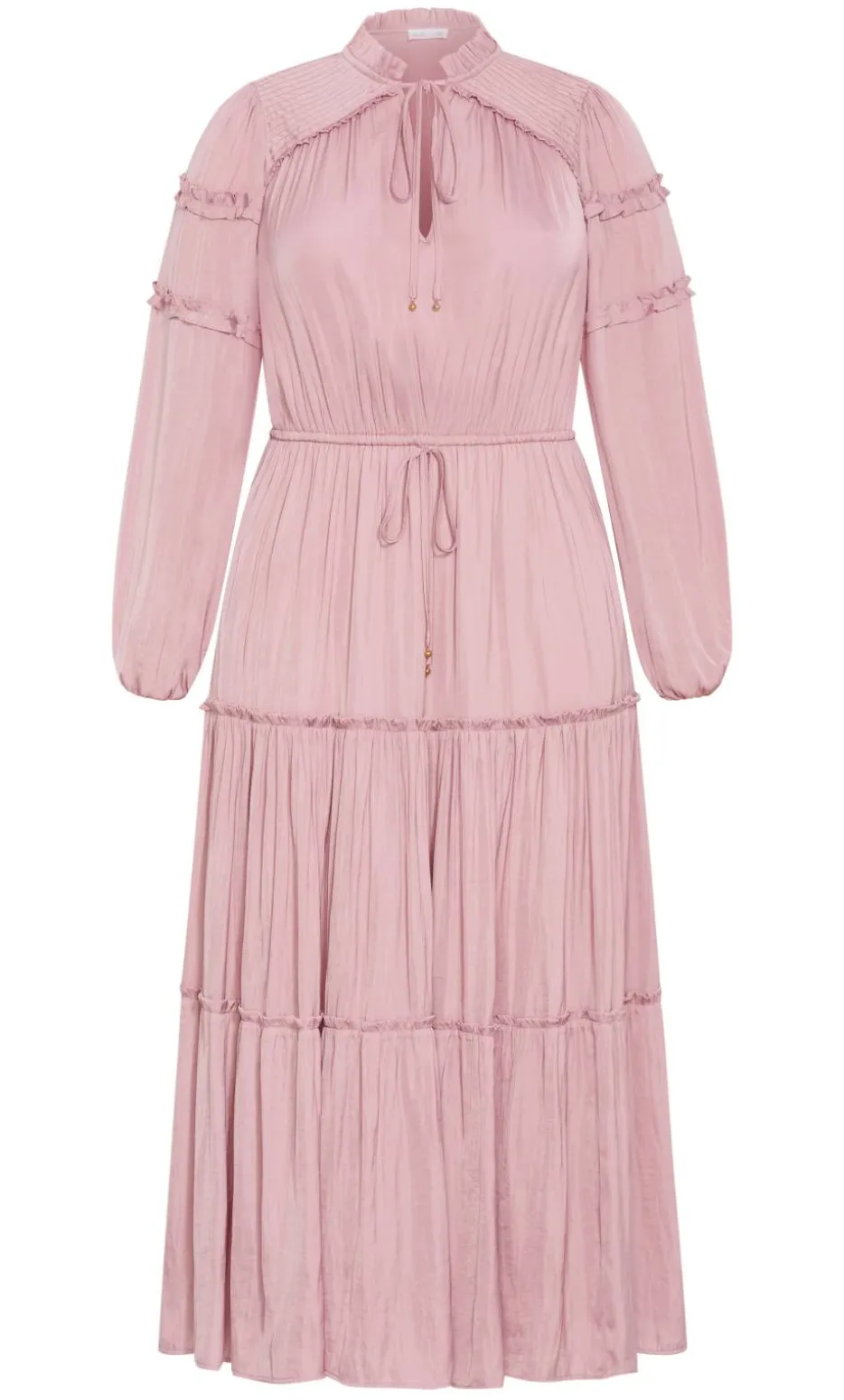 Drama Queen Long Sleeve Maxi Dress - dusty pink