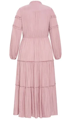 Drama Queen Long Sleeve Maxi Dress - dusty pink