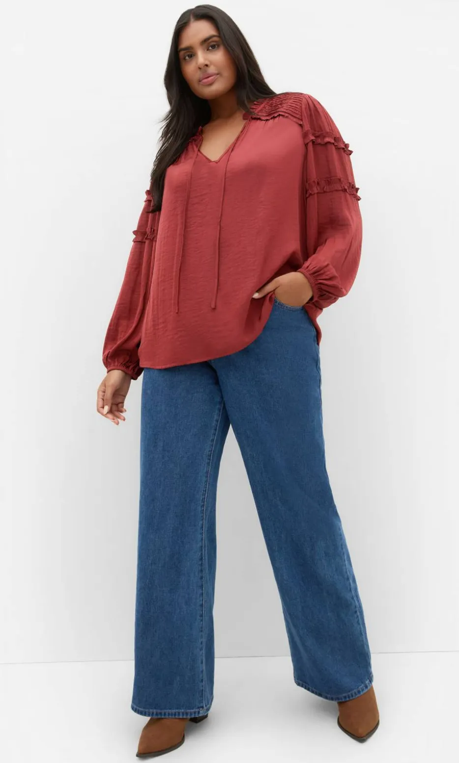 Drama Queen Long Sleeve Shirt - sienna