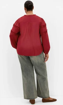 Drama Queen Long Sleeve Shirt - deep rosewood