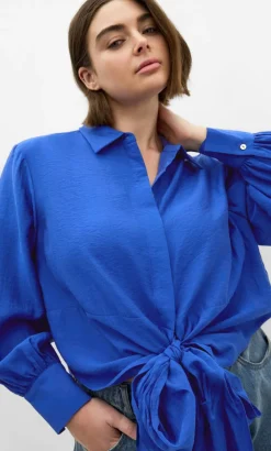 Elena Hem Detail Shirt - cerulean