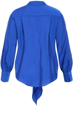 Elena Hem Detail Shirt - cerulean