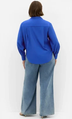 Elena Hem Detail Shirt - cerulean
