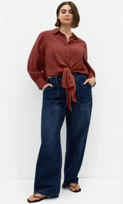 Elena Hem Detail Shirt - clove