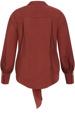 Elena Hem Detail Shirt - clove