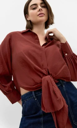 Elena Hem Detail Shirt - clove