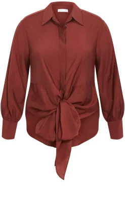 Elena Hem Detail Shirt - clove