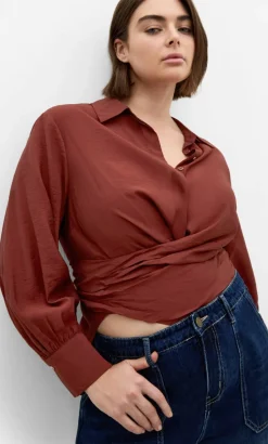 Elena Hem Detail Shirt - clove