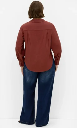 Elena Hem Detail Shirt - clove