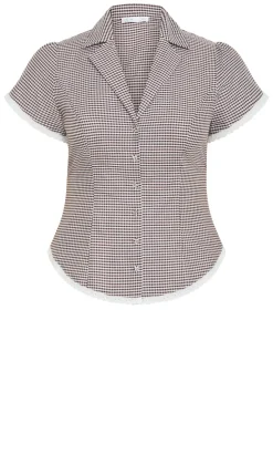 Eleni Gingham Shirt - chocolate