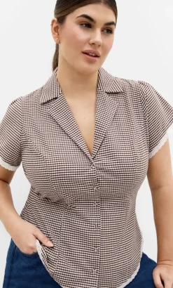 Eleni Gingham Shirt - chocolate