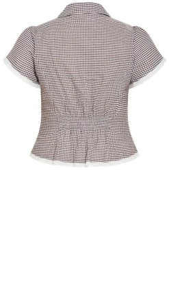 Eleni Gingham Shirt - chocolate