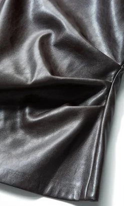 Elianna Faux Leather Top - espresso