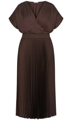 Elia Pleat Dress - chocolate