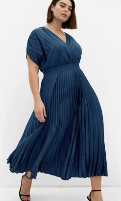 Elia Pleat Dress - petrol