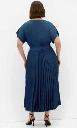 Elia Pleat Dress - petrol