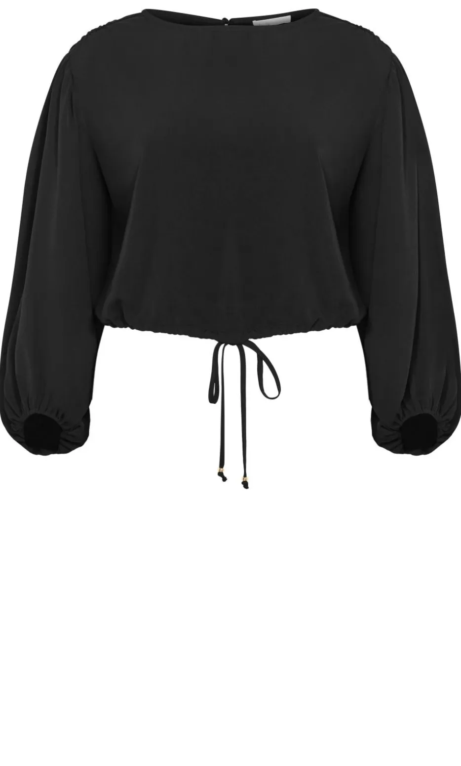 Elise Long Sleeve Hem Detail Top - black
