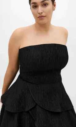 Elizabeth Tiered Frill Maxi Dress - black
