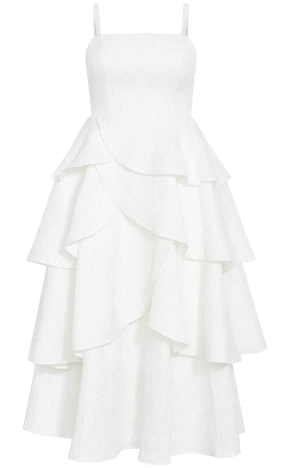 Elizabeth Tiered Frill Maxi Dress - creme