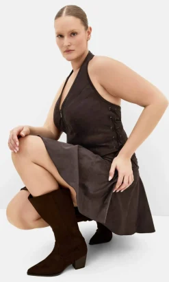 Elle Sueded Mini Skort - espresso