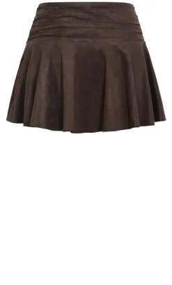 Elle Sueded Mini Skort - espresso