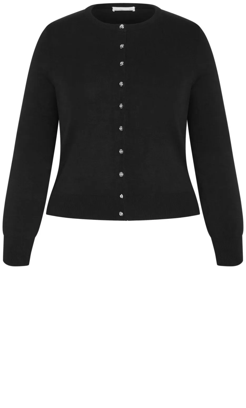 Ellie Crew Neck Knit Cardigan - black
