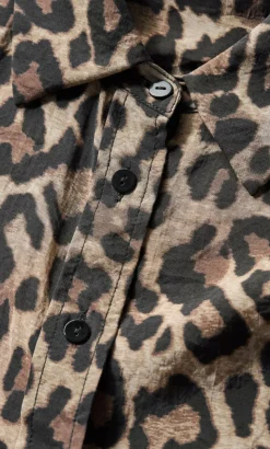 Elsie Leopard Print Shirt - chocolate