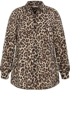Elsie Leopard Print Shirt - chocolate