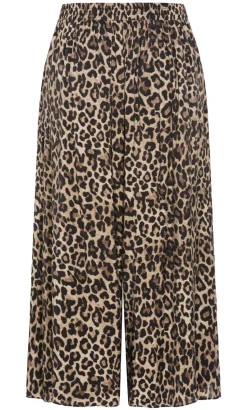 Elsie Leopard Print Wide Leg Pant - chocolate