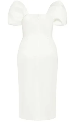 Elyse Off Shoulder Midi Dress - white