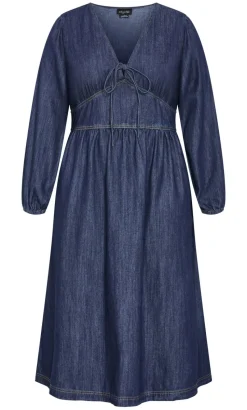Emelia Denim Midi Dress - dark wash