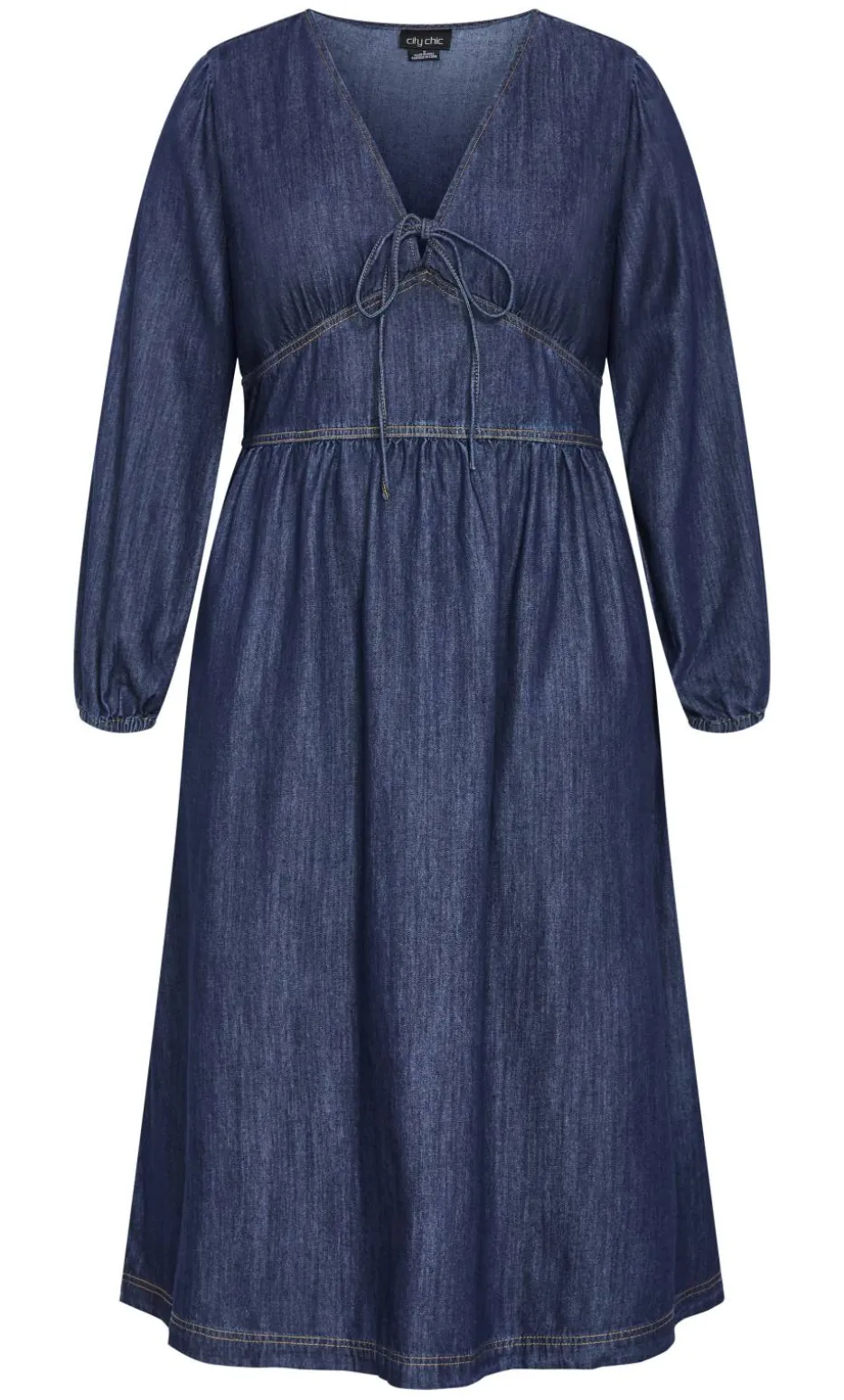 Emelia Denim Midi Dress - dark wash