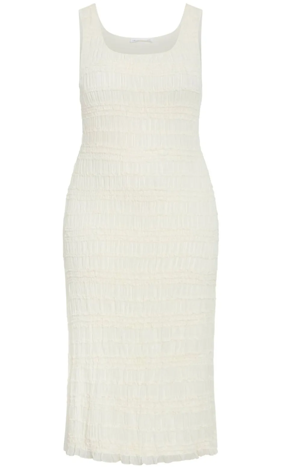 Emelia Sleeveless Shirred Dress - creme