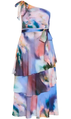 Enchant Bouquet One Shoulder Maxi Dress - lilac