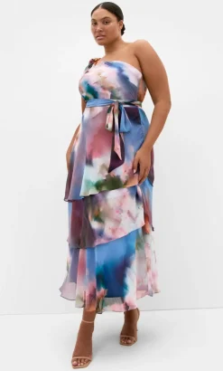 Enchant Bouquet One Shoulder Maxi Dress - lilac
