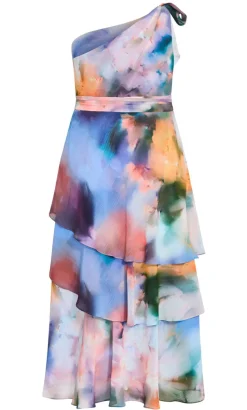 Enchant Bouquet One Shoulder Maxi Dress - lilac