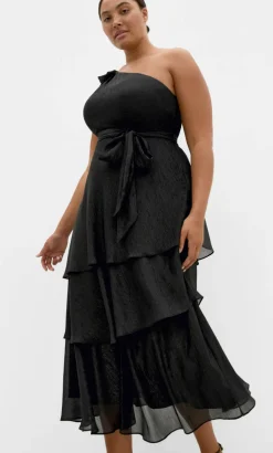 Enchant One Shoulder Maxi Dress - black