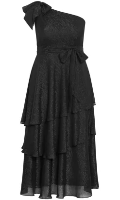 Enchant One Shoulder Maxi Dress - black