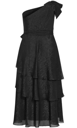 Enchant One Shoulder Maxi Dress - black