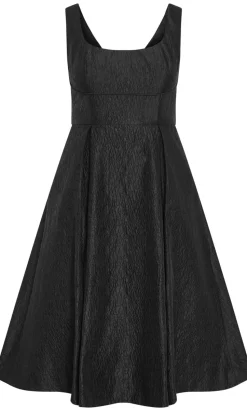 Estella Jacquard Midi Dress - black
