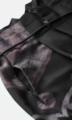 Eternal Side Print Wide Pant - black