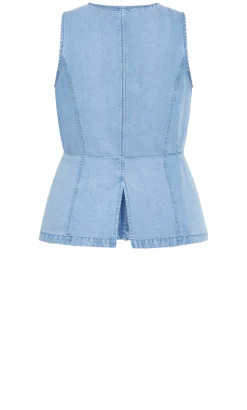 Evani Soft Denim Vest - light wash