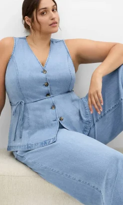 Evani Soft Denim Vest - light wash