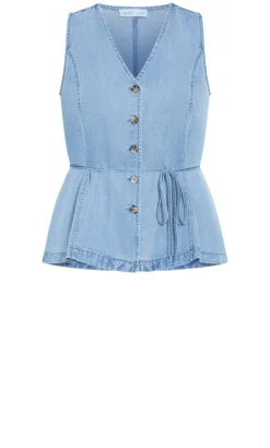 Evani Soft Denim Vest - light wash