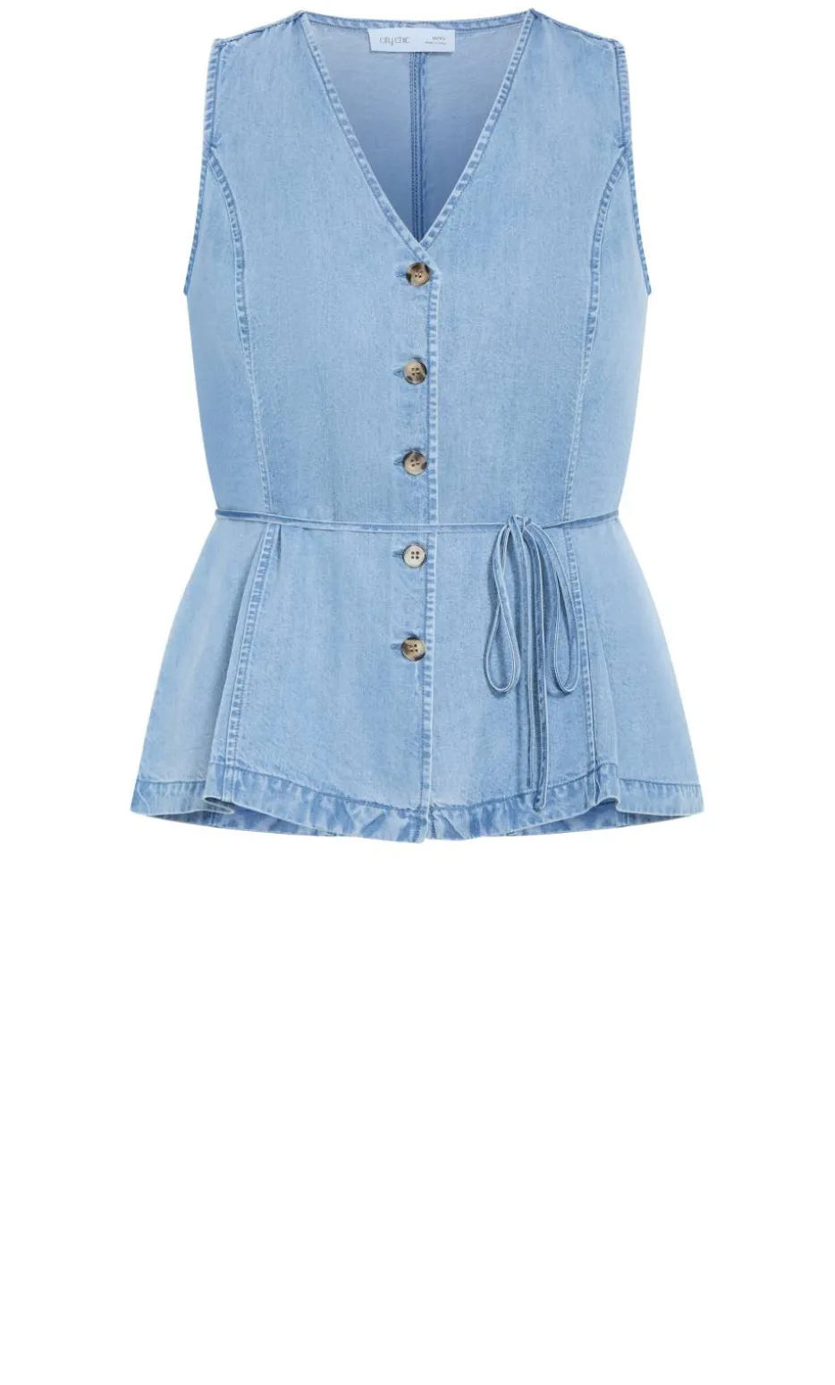 Evani Soft Denim Vest - light wash