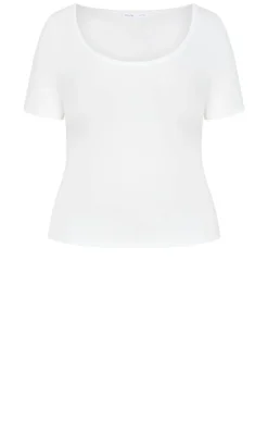 Everyday Scoop Tee - ivory