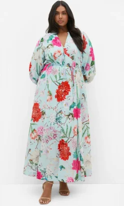 Flora Print Cotton Maxi Dress - mint