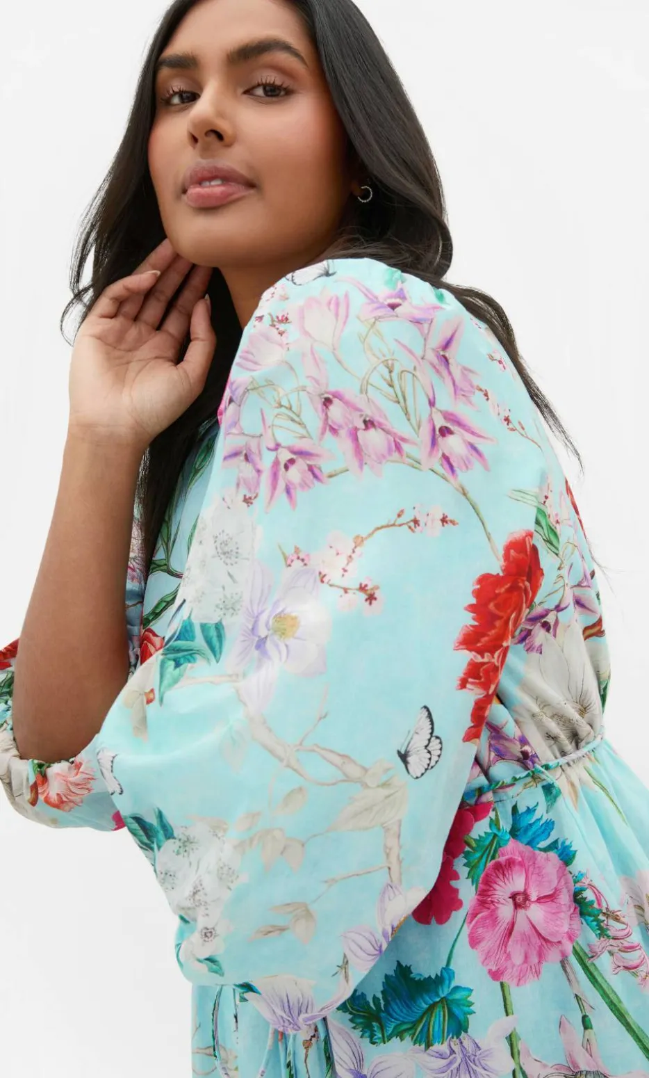 Flora Print Cotton Mini Dress - mint